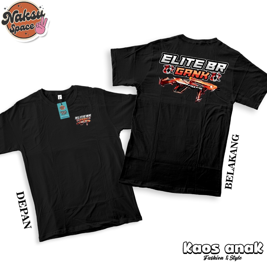 KAOS ANAK - KAOS ELITE BR GANK MP COBRA FF BAJU DISTRO UNISEX BAJU FF ANAK VIRAL