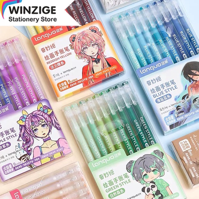 

Teknologi Terkini WINZIGE Pulpen Warna Gel Pen Pulpen Warna Warni 1 Set Morandi Gel Pen School Stationary