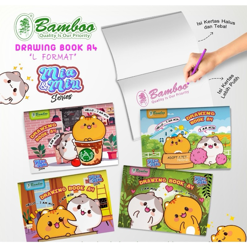 

Buku Gambar BAMBOO ukuran A4 / Drawing Book (1 pcs)