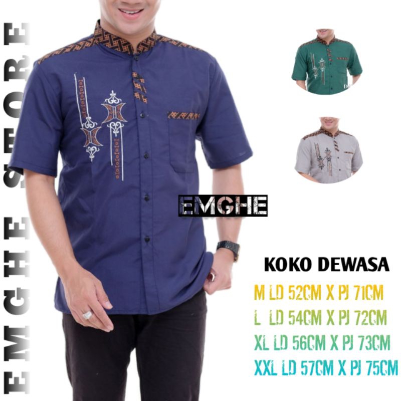 HOT PROMO BAJU KOKO KOMBINASI BATIK TERMURAH BAJU KOKO MURAH KOKO PRIA TERBARU