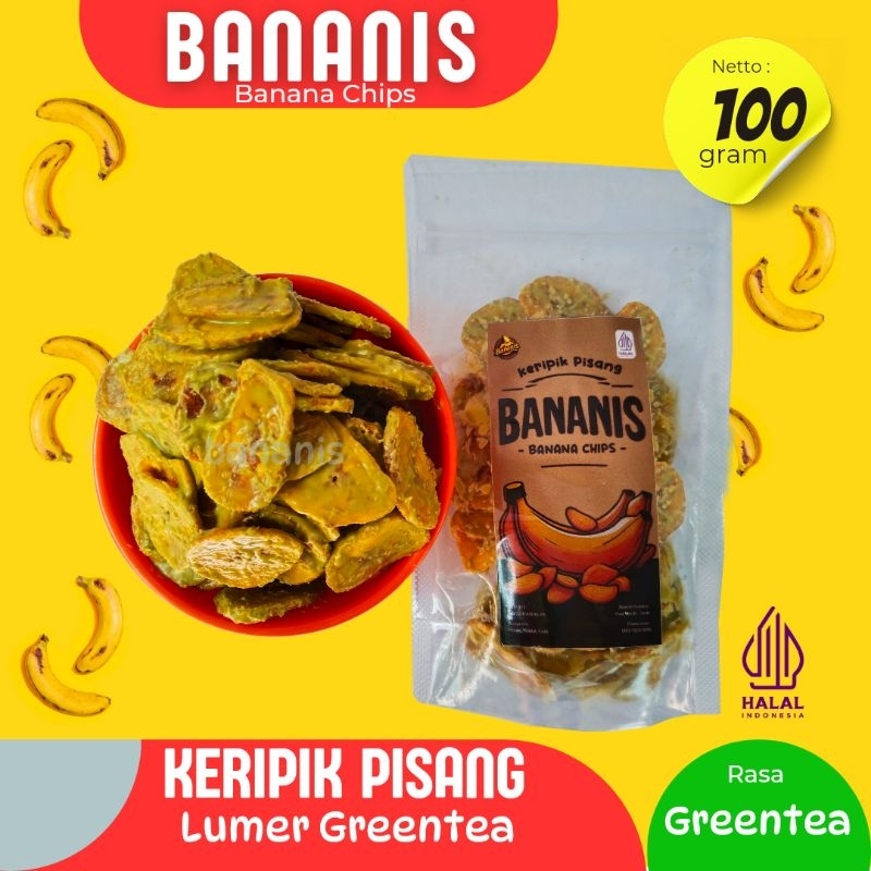 

Bananis. Keripik Pisang Lumer Rasa Mathca (Greentea) 100 Gram