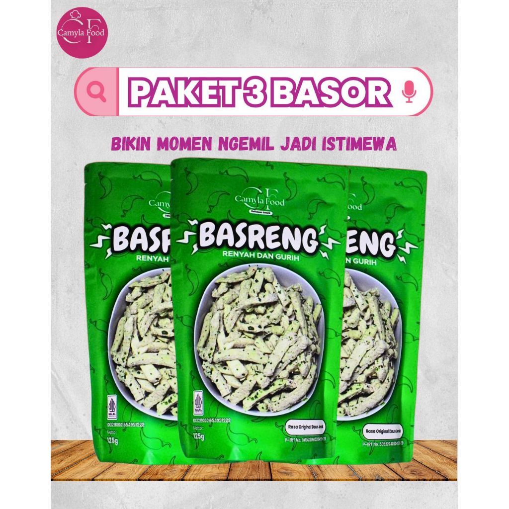 

Basreng Daun Jeruk Original 125 gr - Basreng Bundling 3 pcs Camylafood