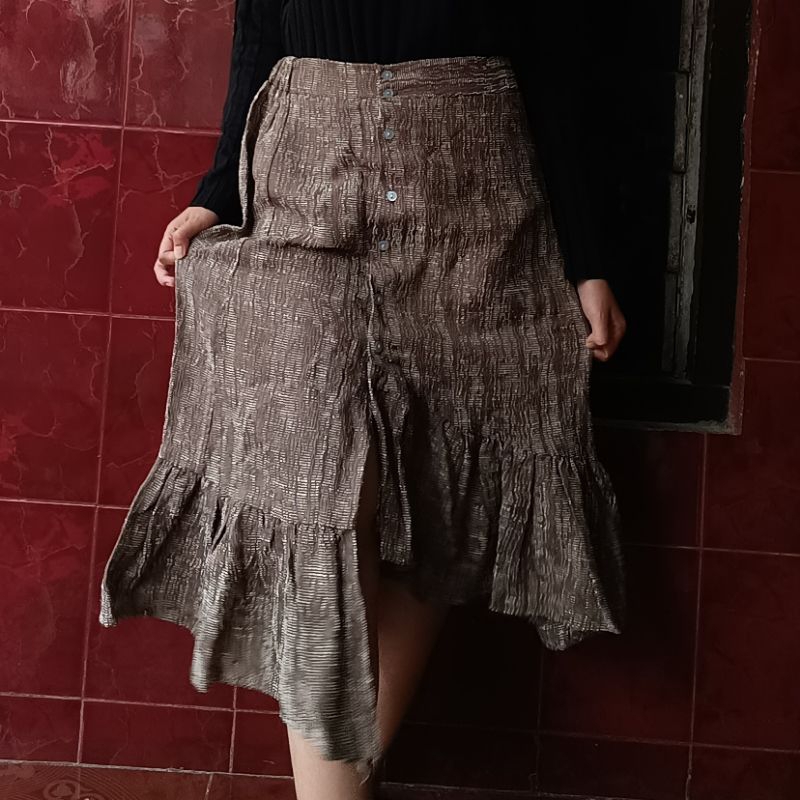 PRELOVED ASIMETRIS SKIRT/ROK ASIMETRIS/ROK HIJAB/ROK RUFFLE/ROK LUCU/ROK HIJAB