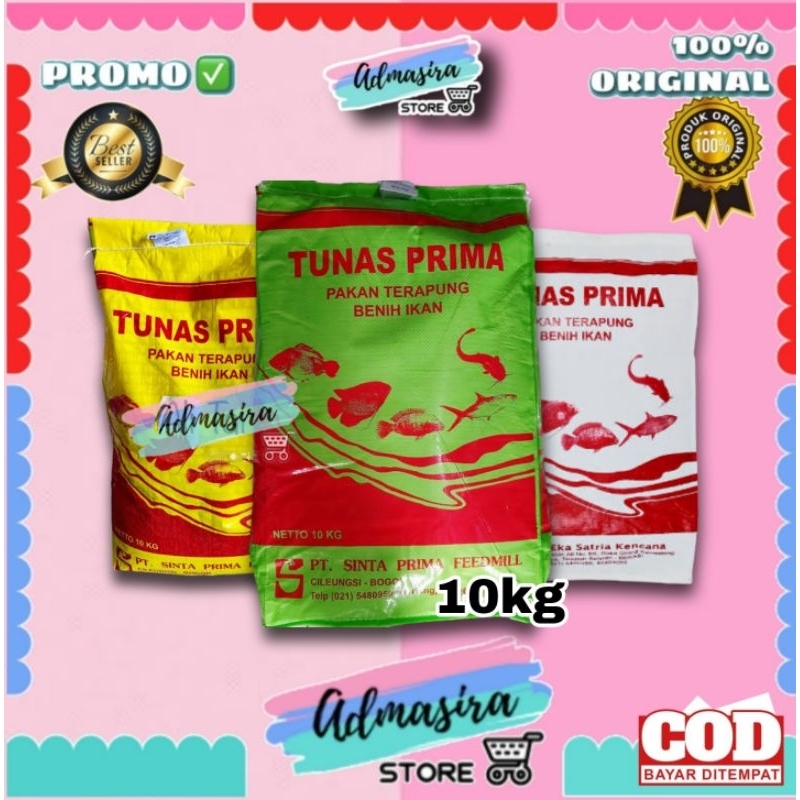 TUNAS PRIMA TP50 TP80 TP120 10kg  SAK Karungan Pakan Ikan Apung Lele Nila Patin Gurame Hias