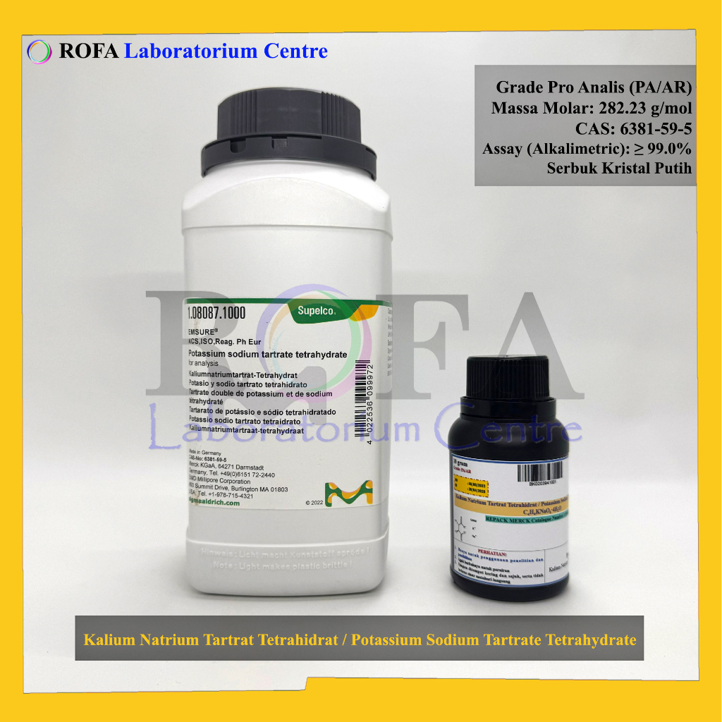 Kalium Natrium Tartrat Tetrahidrat / Potassium Sodium Tartrate Tetrahydrate / C4H4KNaO64H2O Pro