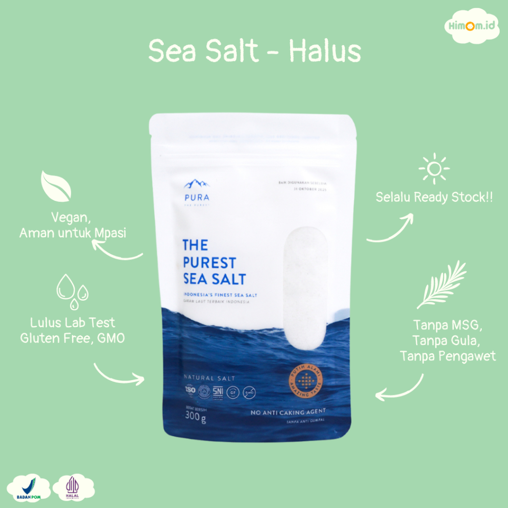 

Pura Sea Salt Fine (300gr) - Halus - Garam Laut - Garam Organik - Garam Sehat