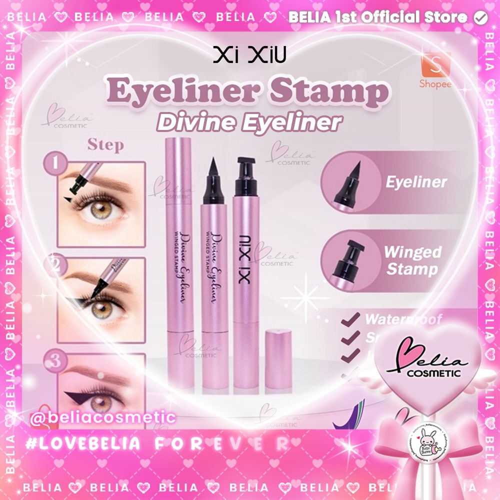 ❤ BELIA ❤ XI XIU Divine Eyeliner Stamp | 2 in1 Eyeliner | Liquid | Black | Waterproof | BPOM