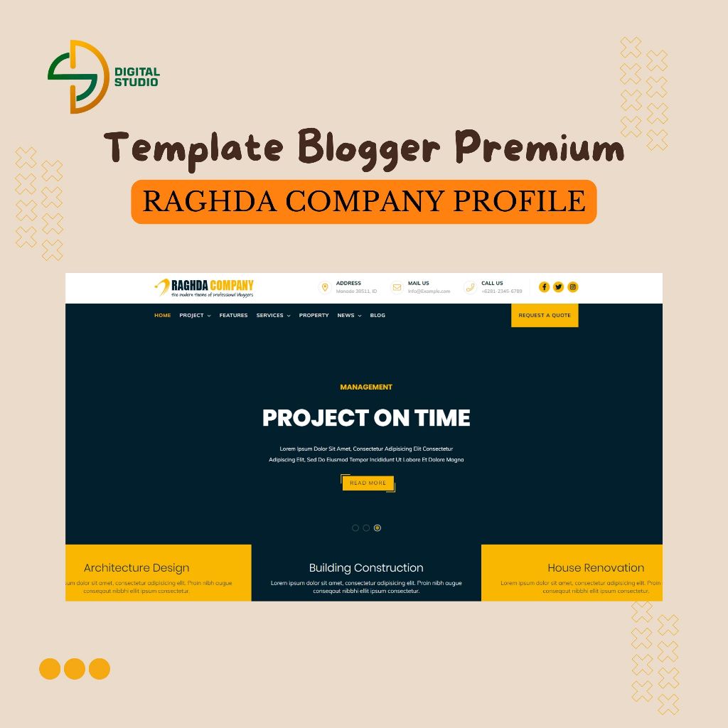 Template Blogger Premium Raghda Company Profile
