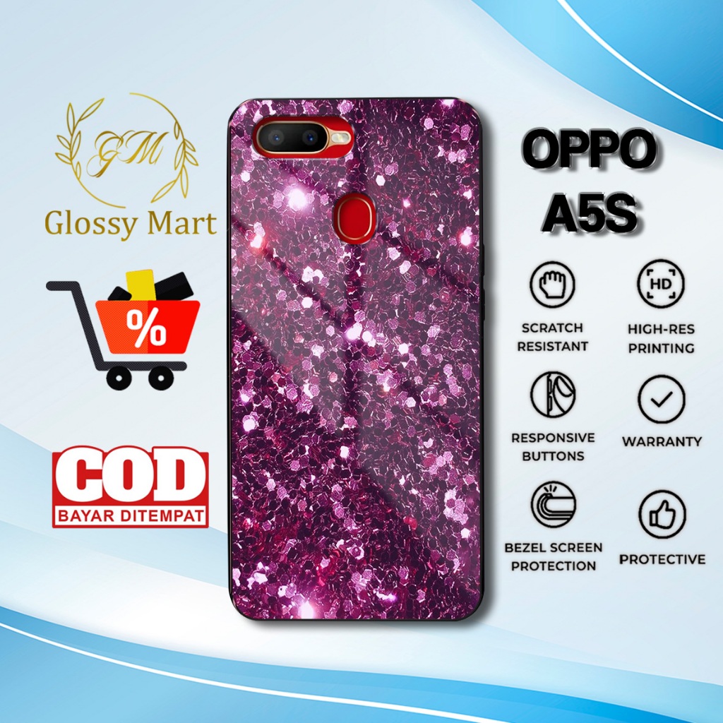 Case Oppo A5S Terbaru - Casing Oppo A5S - Motif Gliter - Hardcase Premium Glossy - Softcase Hp  Oppo