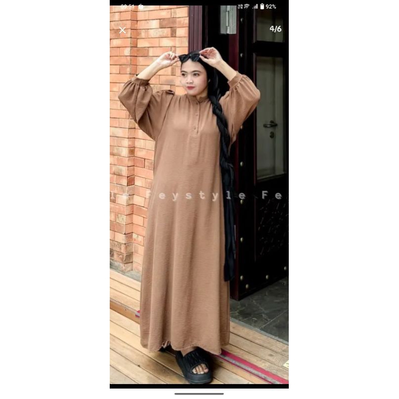 Gamis wilona cringkle airflow / DRESS WILONA / gamis busui - gratis ongkir