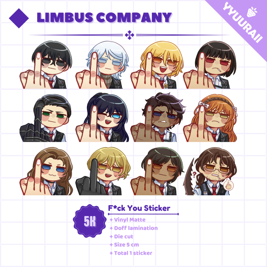 LIMBUS COMPANY || 12 Sinners Sticker  || yyuuraii