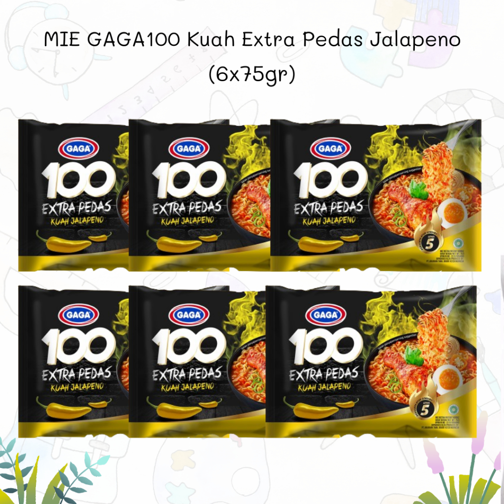 

Mie Gaga100 Kuah Extra Pedas Jalapeno 6x75gr
