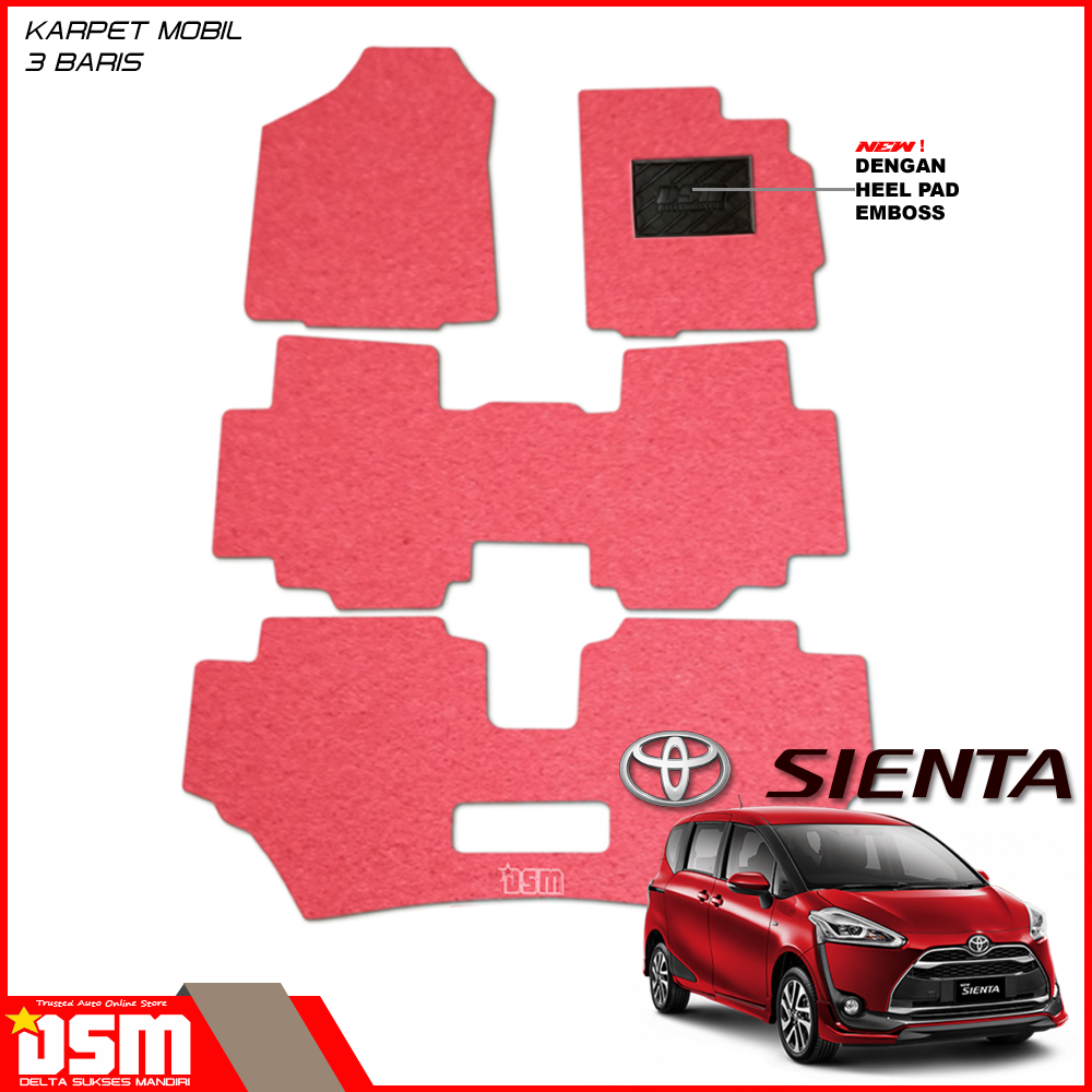 Karpet Mobil Mie Toyota Sienta - 3 Baris / Karpet Mie Tebal Real 15mm