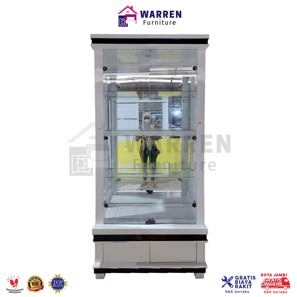 Lemari Kristal Lemari Hias Kristal 2 Pintu Kaca Panjang Minimalis, Bufet hias, Lemari penyimpanan, l