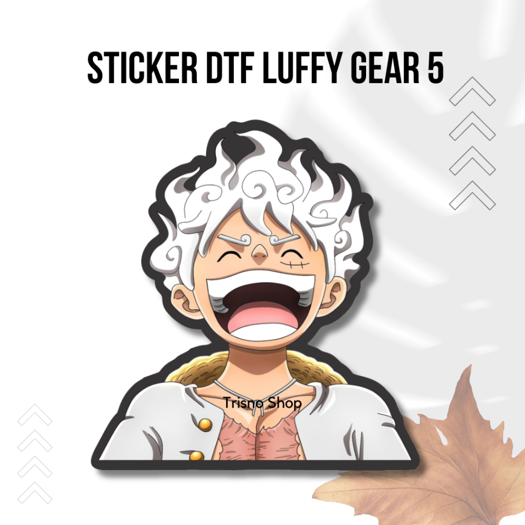 Stiker Anime DTF Luffy Gear 5 Timbul