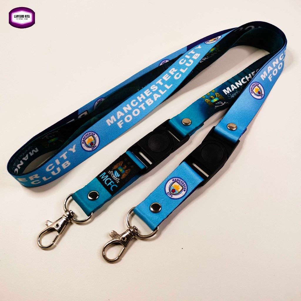 

MANCHESTER CITY TALI GANTUNGAN HP KUNCI LANYARD ID CARD PRINTING DUA SISI