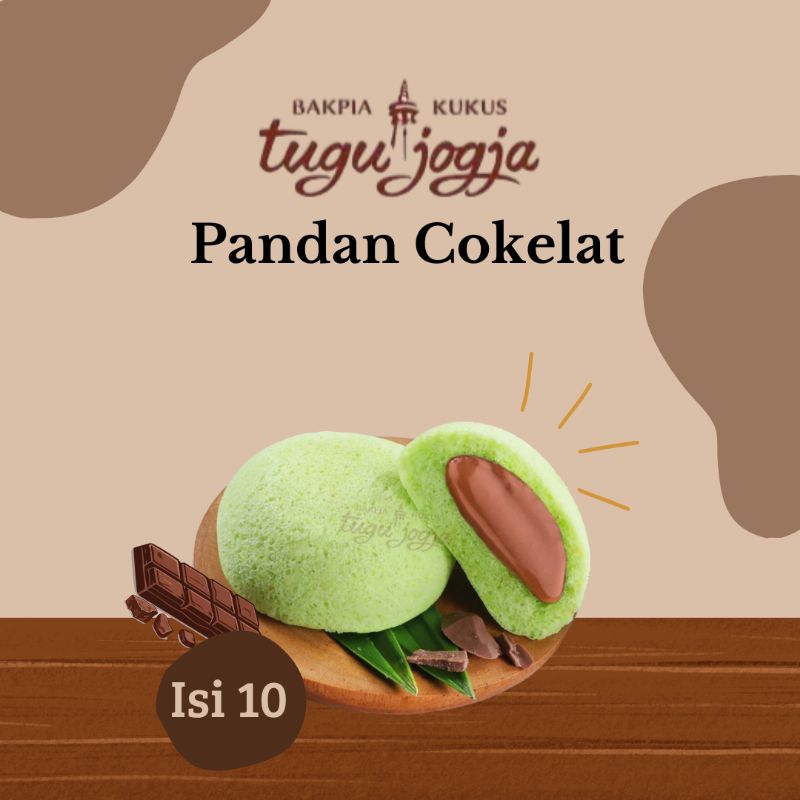 

Bakpia Kukus Tugu Jogja Rasa Pandan Cokelat Isi 10