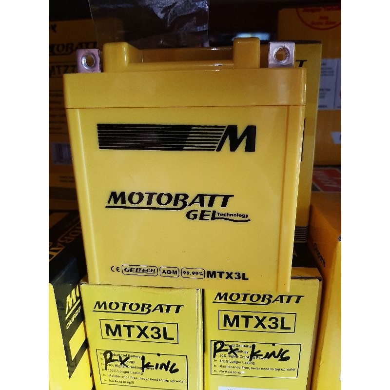 aki kering rx-king motobatt asli MX3L, 12VOLT, 3.0Ah