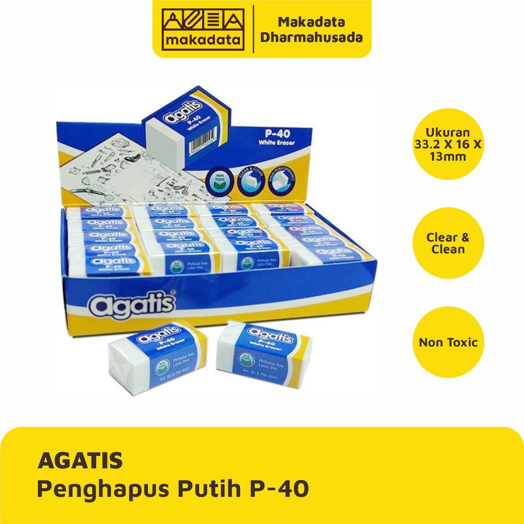 

ERASER | PENGHAPUS | STIP AGATIS P-40 ECO WHITE (1PCS)