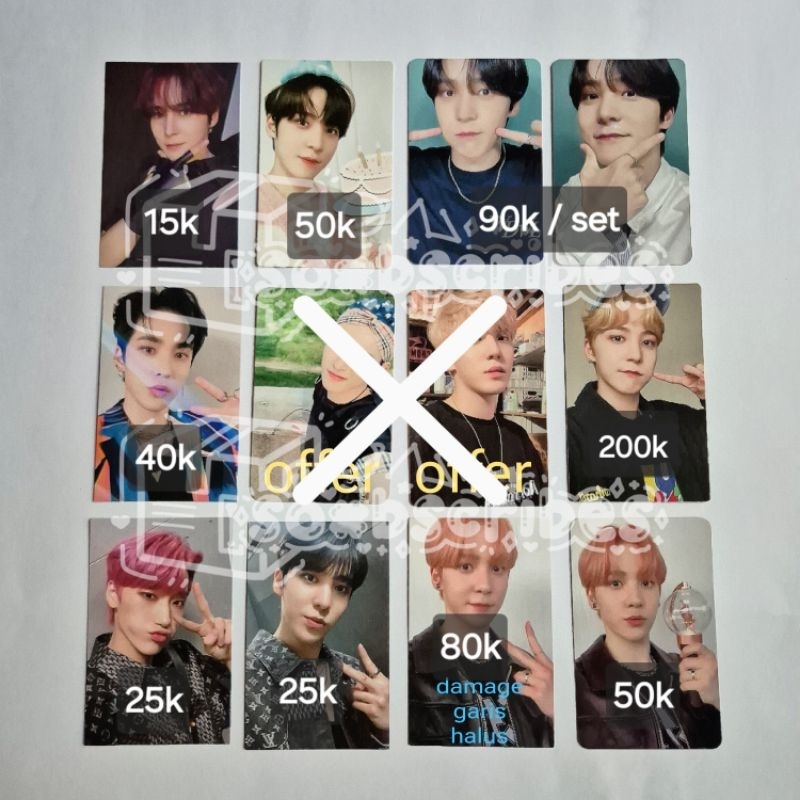 [baca desc] ateez yunho san hongjoong photocard pc fever pt 1 2 3 wonderwall mmt pob sg season greet