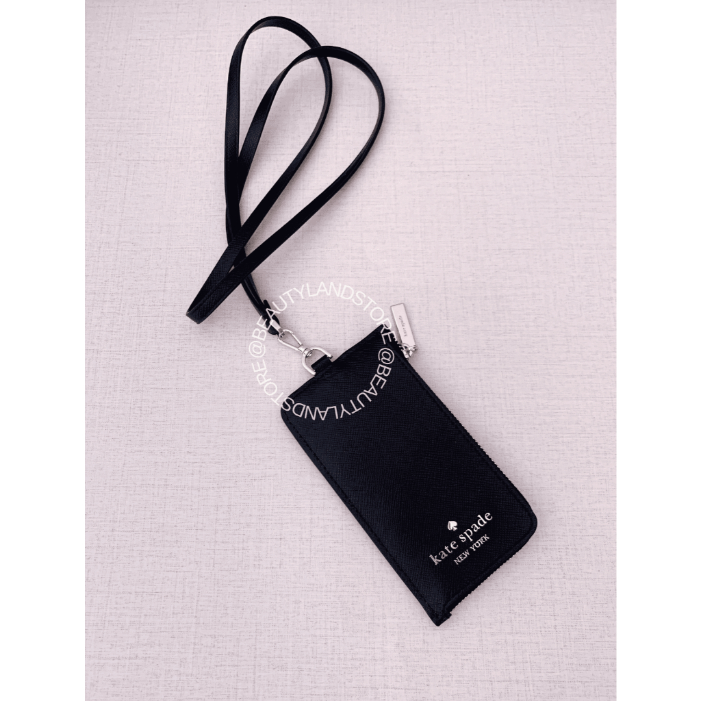 

KS MADISON CARD CASE LANYARD KC573 SAFFIANO LEATHER BLACK