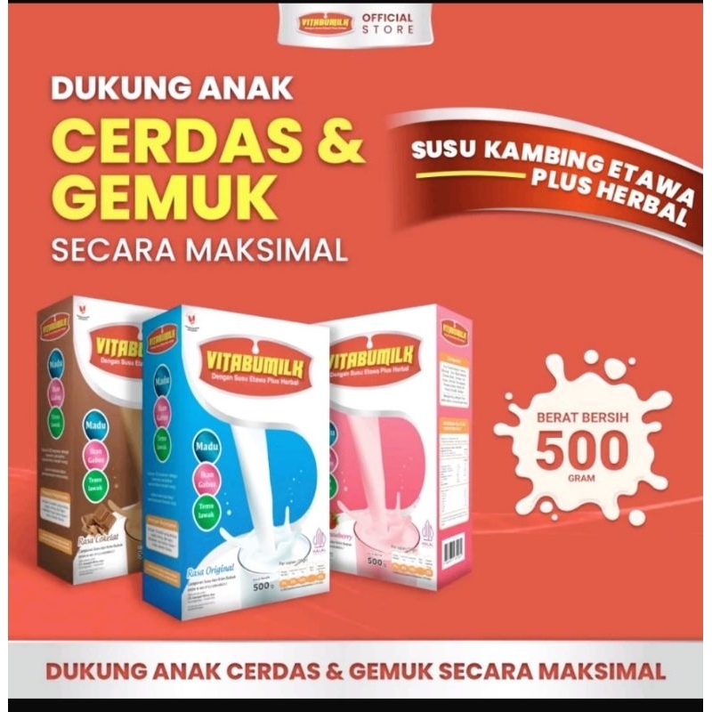 

VITABUMILK SUSU ETAWA PLUS HERBAL SUSU GEMUK SEHAT DAN CERDAS UNTUK ANA