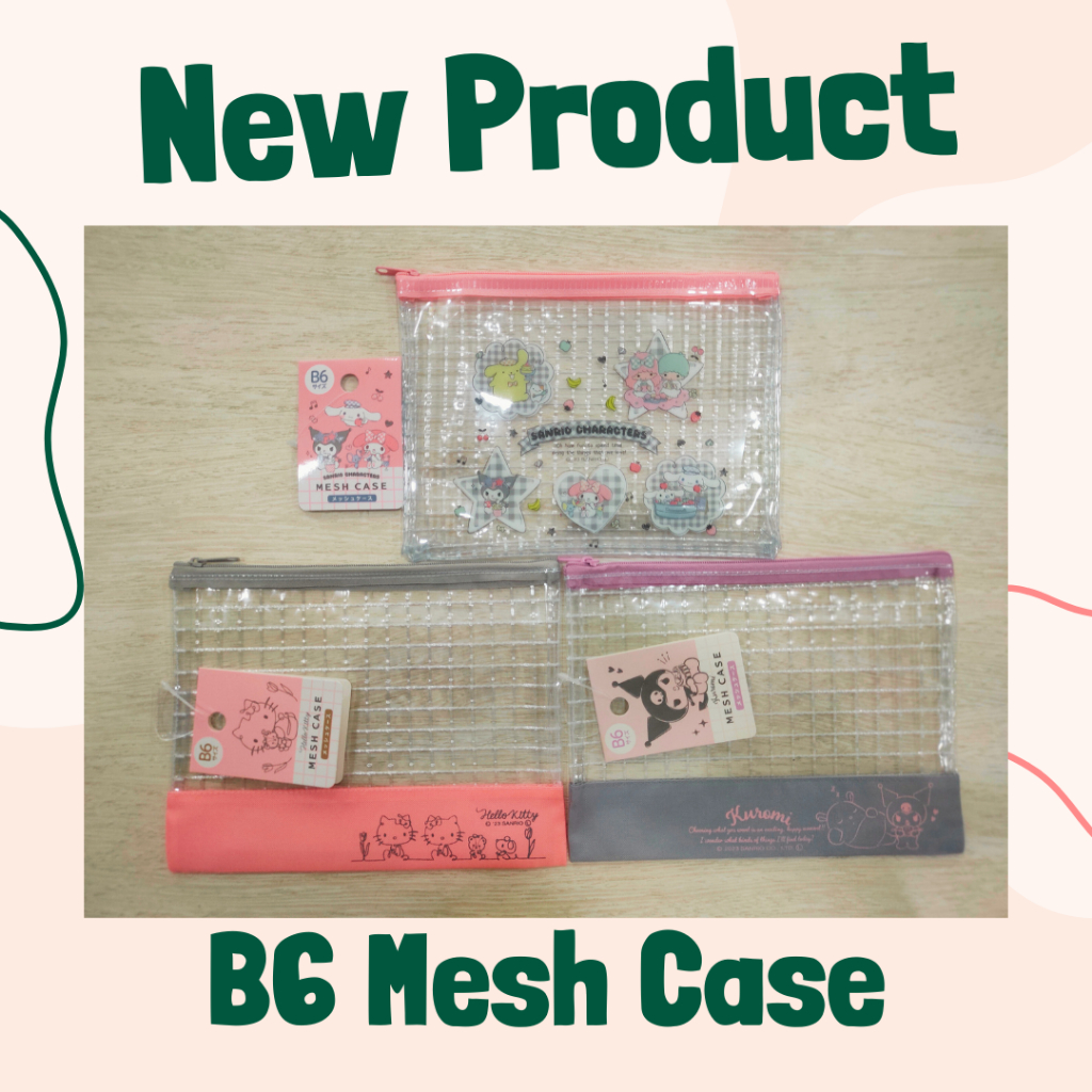 

Sanrio Mini Zip Mesh Case tempat pensil ukuran B6