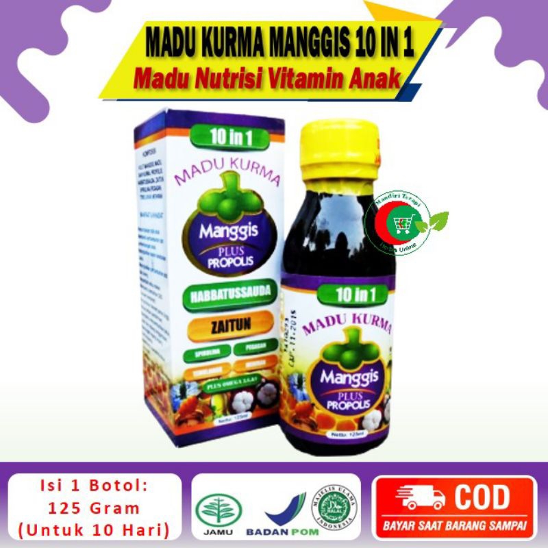 

Madu Anak 125ml Madu Kurma Manggis Propolis Untuk Imunitas Tubuh
