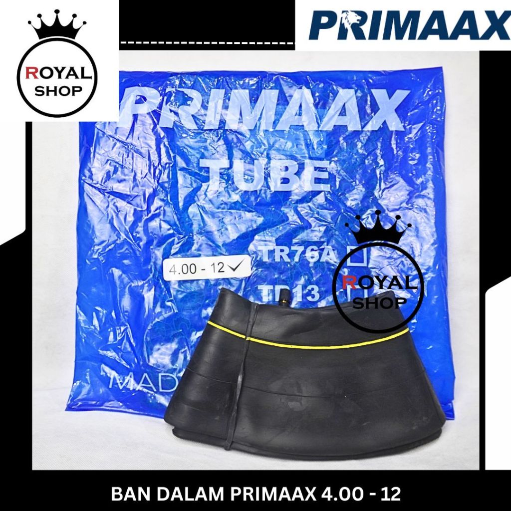 BAN DALAM PRIMAAX 400-12 450-12 RING 12 VIAR RODA TIGA MERK PRIMAAX
