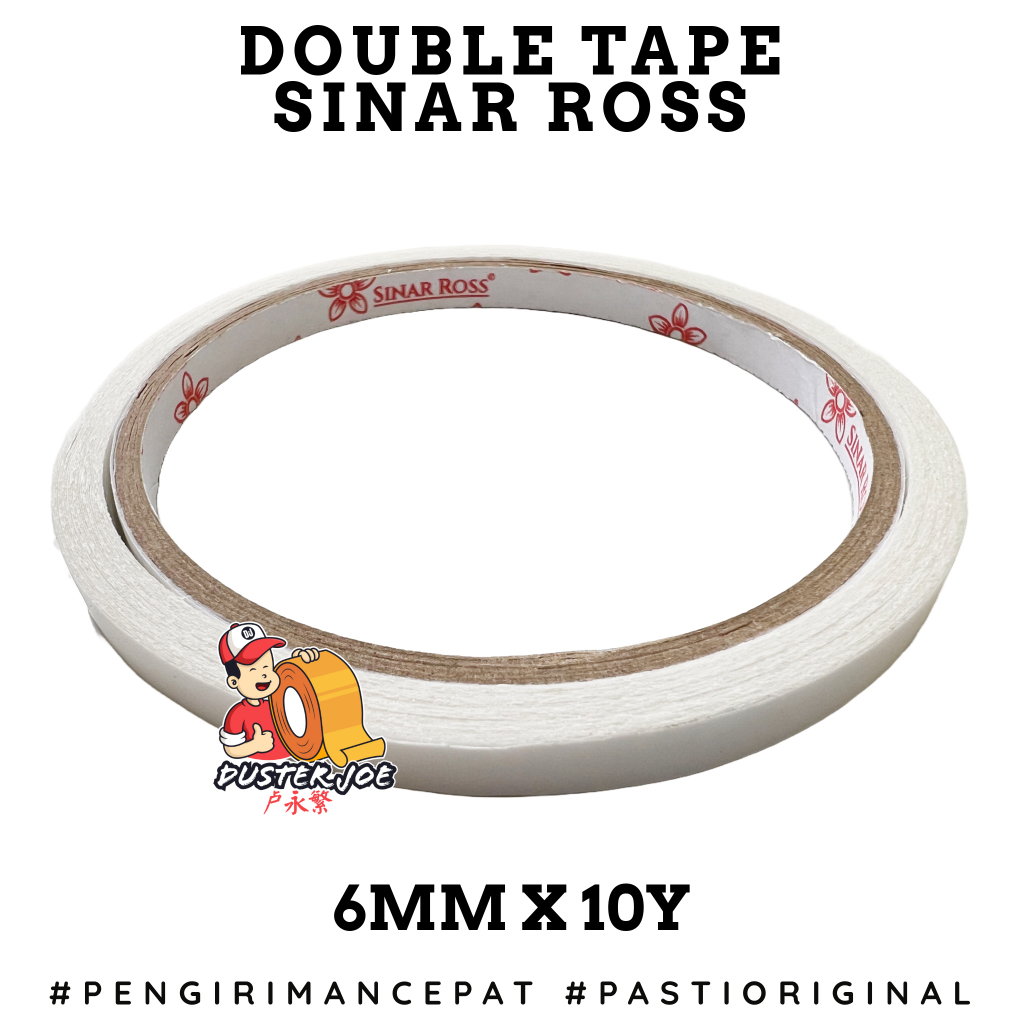 

[PCS] Double Tape Sinar Ross 1/4 inch 6mm 15 Meter PER 1 PCS