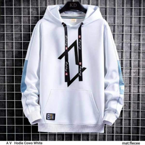 / Dijual Hoodie AV Pria tebal / Putih - Fashion pria Sweater Hoodie fleece premium Limited