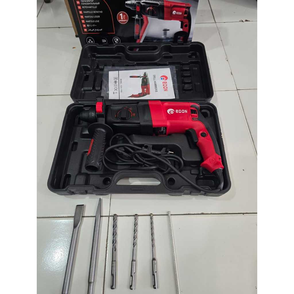 Mesin Bor Hammer EDON ED5-2680 Mesin Bobok Beton Tembok SDS Plus.