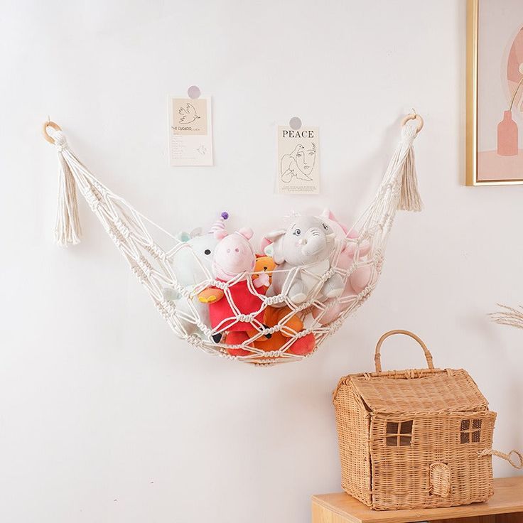 MACRAME TEMPAT BONEKA DENGAN 2 KAIT DI DINDING| TEMPAT BONEKA AESTHETIC| HAMMOCK BOHO