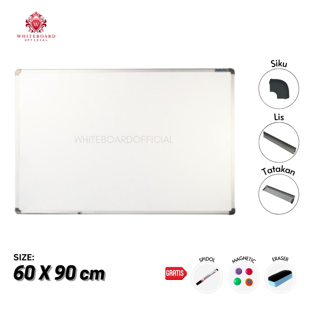 

Papan Tulis / White board Gantung / WhiteBoard Magnet 60 x 90cm Sakana