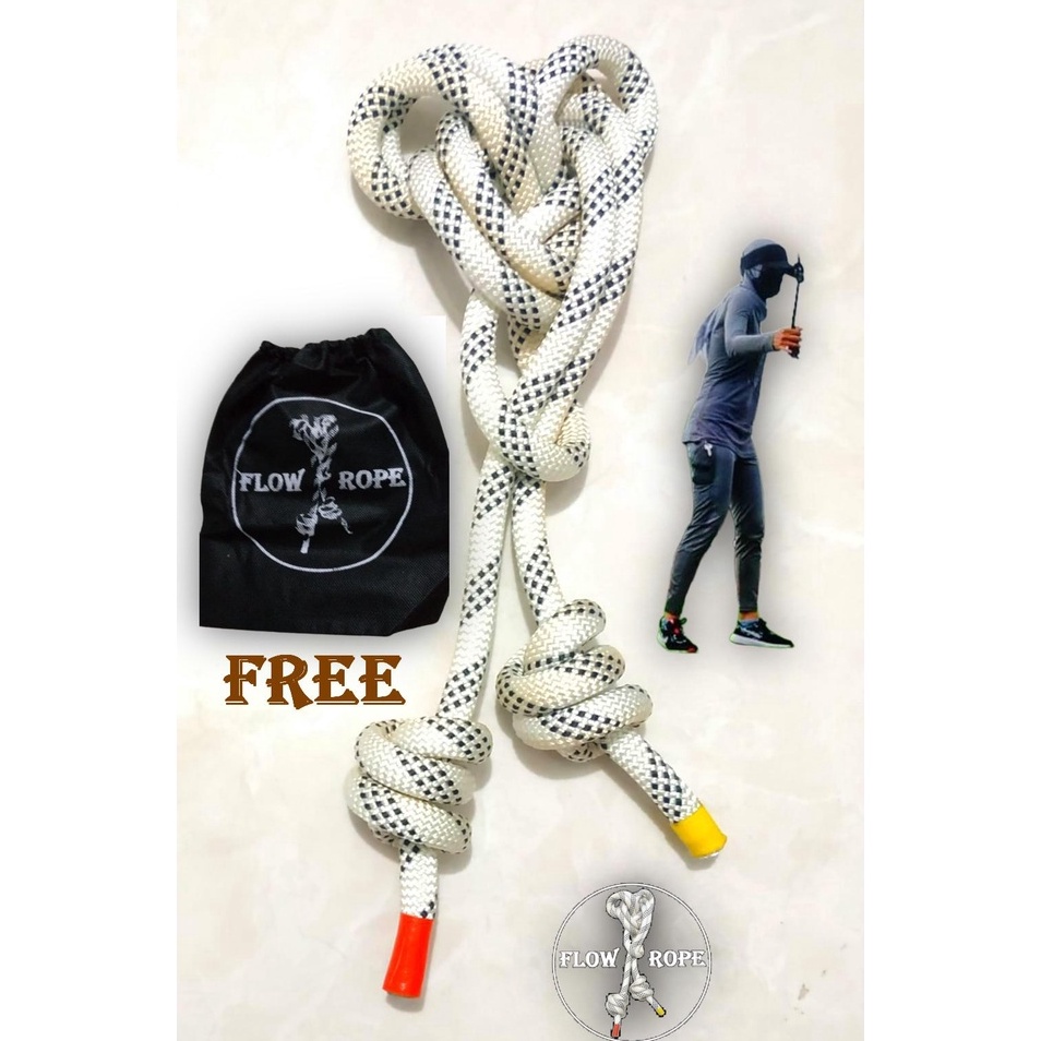 KODE L69B Flow Rope  White LNina  Rope Flow  Jump Rope  Tali fitness gym  15 mm  2535 M  25gr  Free 