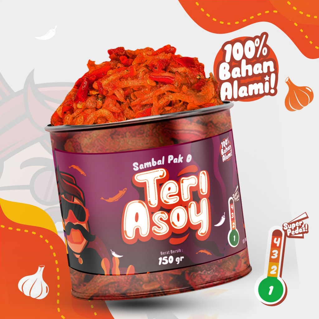 

sambel pak D varian teri asoy kemasan jumbo 150gr mantap pedasnya