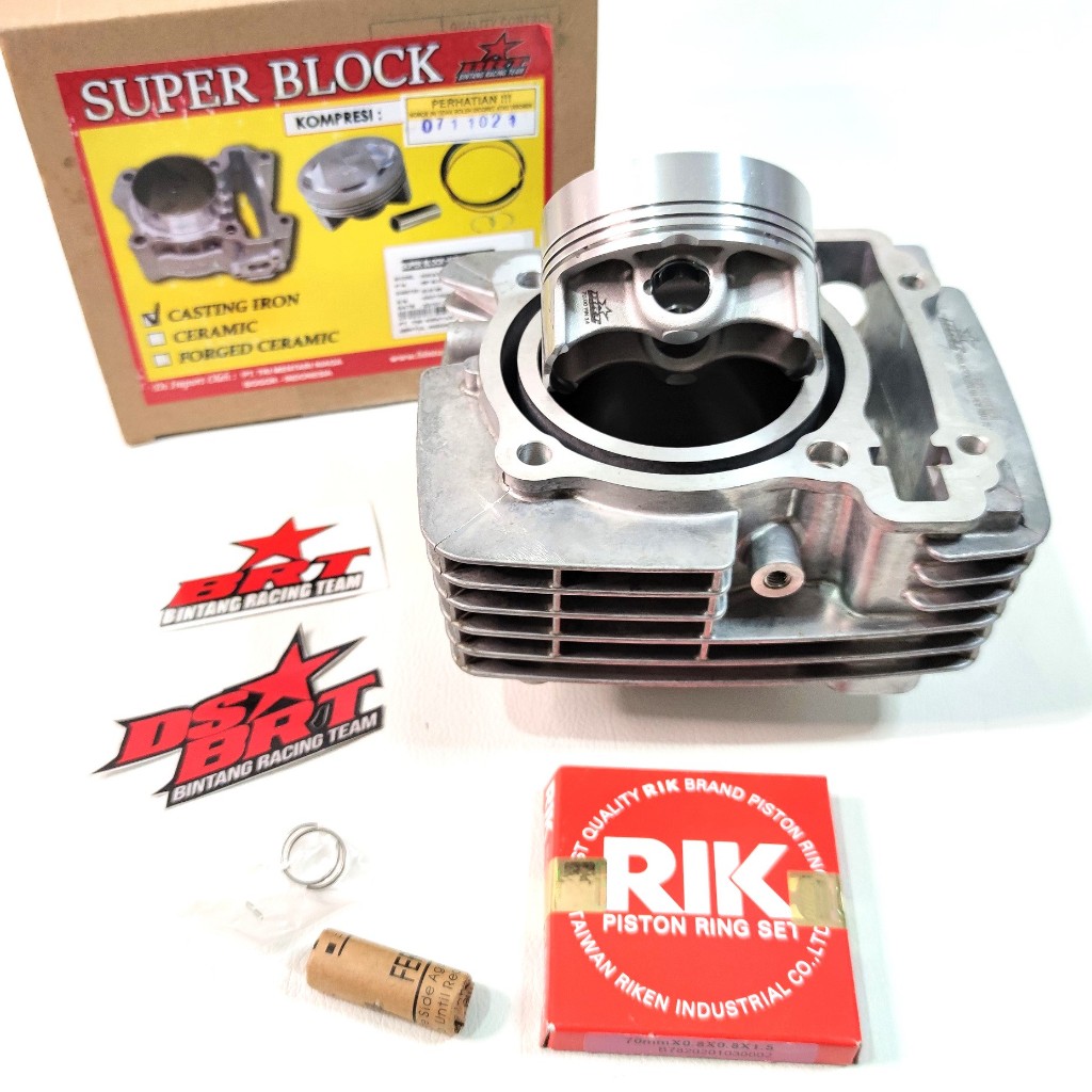 BLOK BRT WR 155 NMAX R15 VVA AEROX Vixion R LEXI Bore Up 62 66 68 70 mm Pendingin Ganda