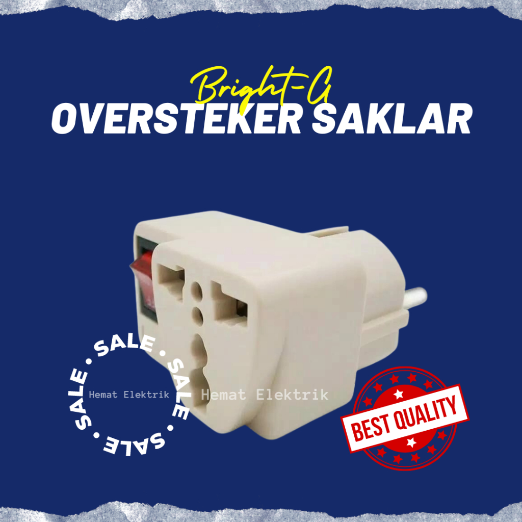 Over Steker Saklar on off  Colokan Kaki 3 Serbaguna + Saklar On/Off