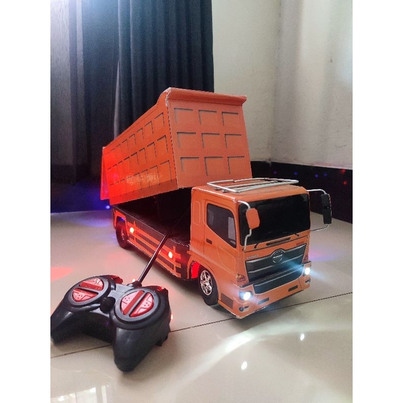 Miniatur Truk Dump Remot Kontrol RC Lampu