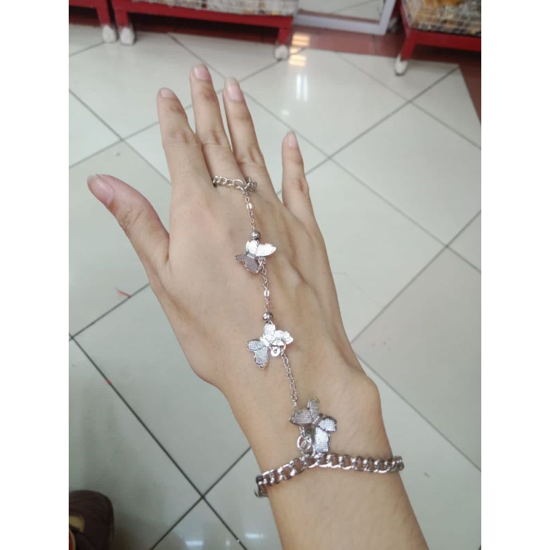 Gelang Sambung Cincin Tari Tarian Pengantin Adat dengan Rantai Sambung India