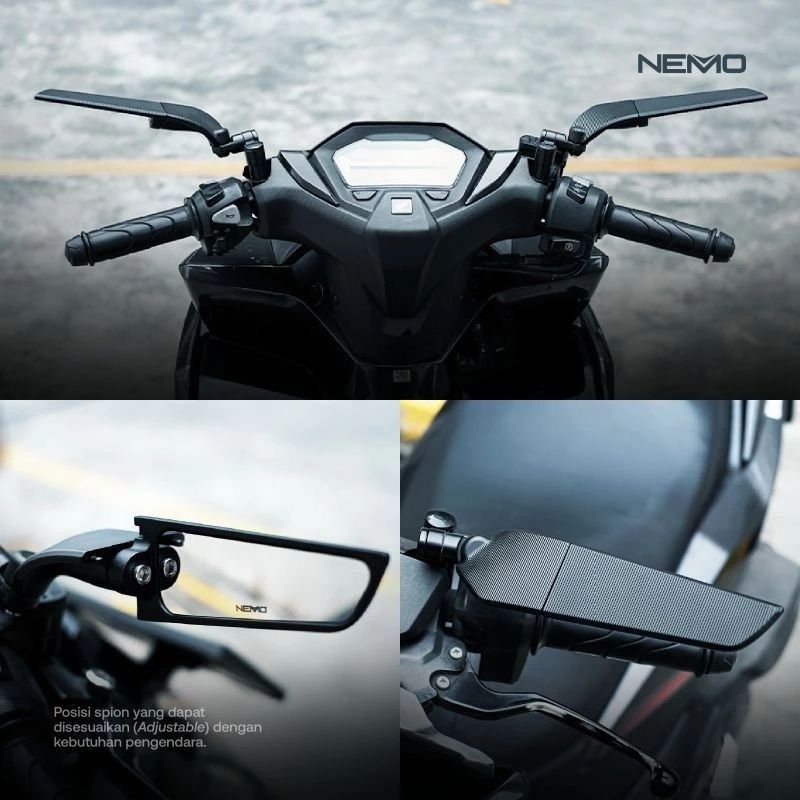 SPION WINGLET NEMO...TIPE 1367_1367B ORIGINAL NEMO 100% DAN SPION BULAT DAN KACA CEMBUNG