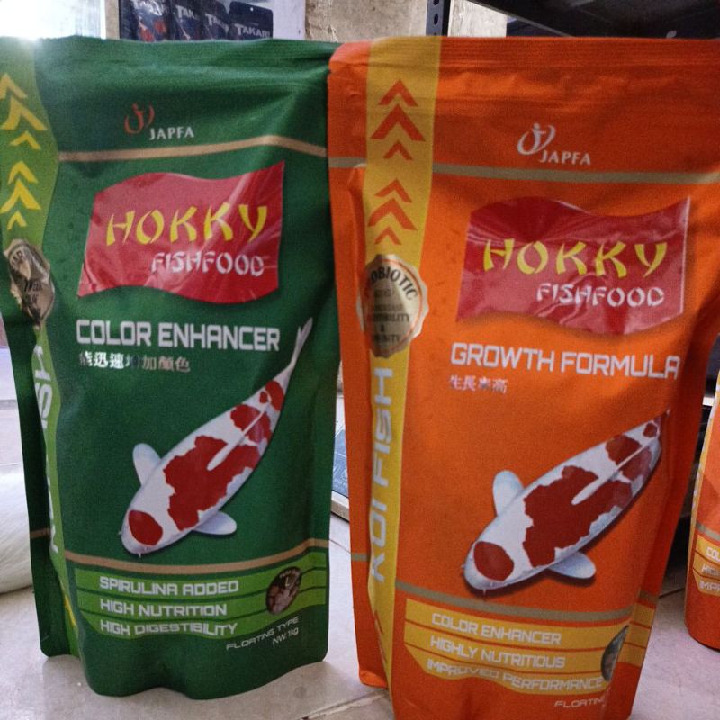 Hokky Fish food color enhancer / Hokky Fish food Growth Formula 1kg / Hokky pakan ikan Koi / Hokky m