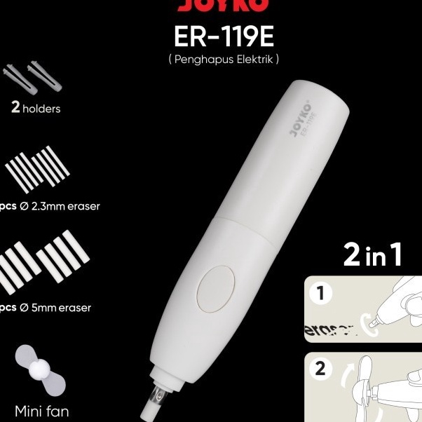 

Terkini Penghapus Elektrik Kipas Angin Electric Eraser JOYKO ER119E ORI