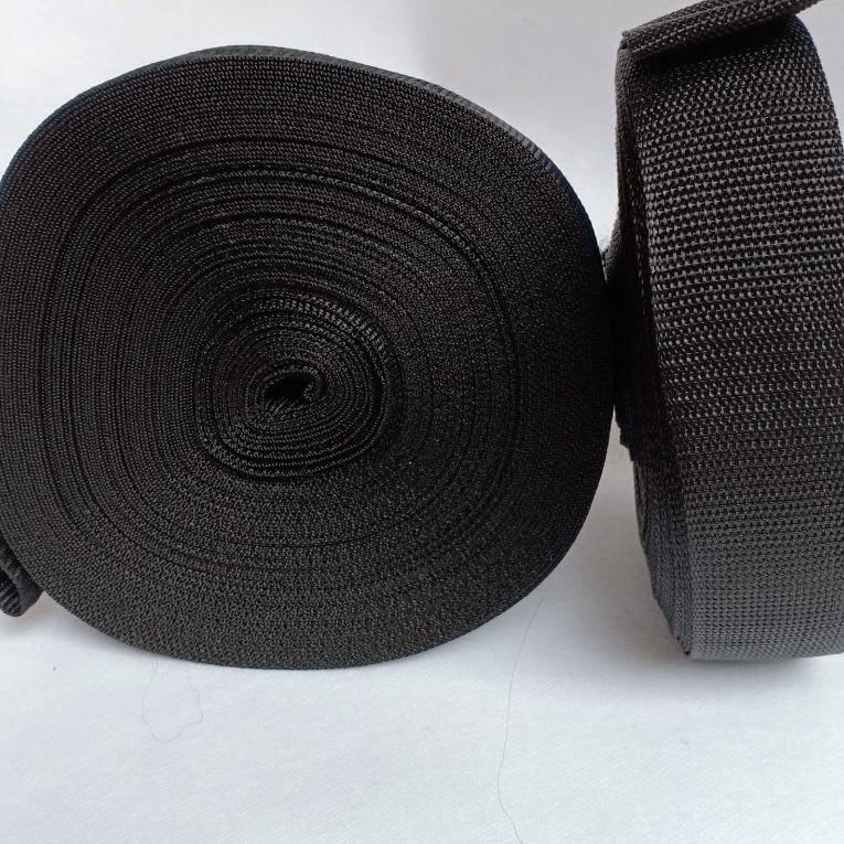 

Potongan webing Hitam ROLL tali tas 38cm X 25 yard Bisban 38 x 5 yard
