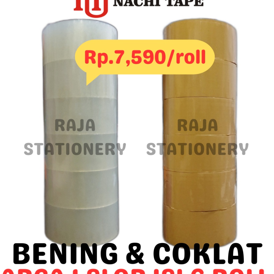 

HJ6 LAKBAN NACHI 48MM 1 YARD 2 INCH LAKBAN BENING LAKBAN COKLAT OPP TAPE 1 SLOP ROLL 6PCS