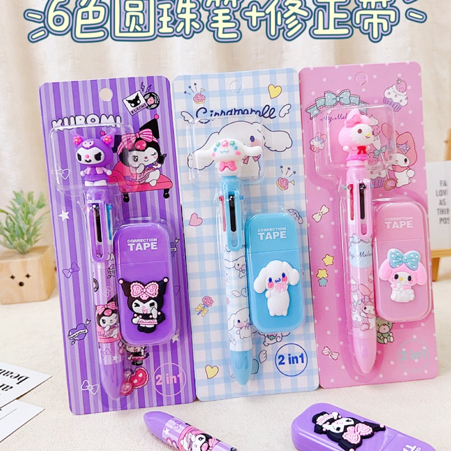 

Hot 2pc set pulpen 6 warna dan tip ex sanrioset alat tulis dan tip ex anak sekolah sanrio lucu