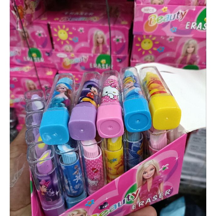 

KP8 36pcs penghapus karakter lipstik