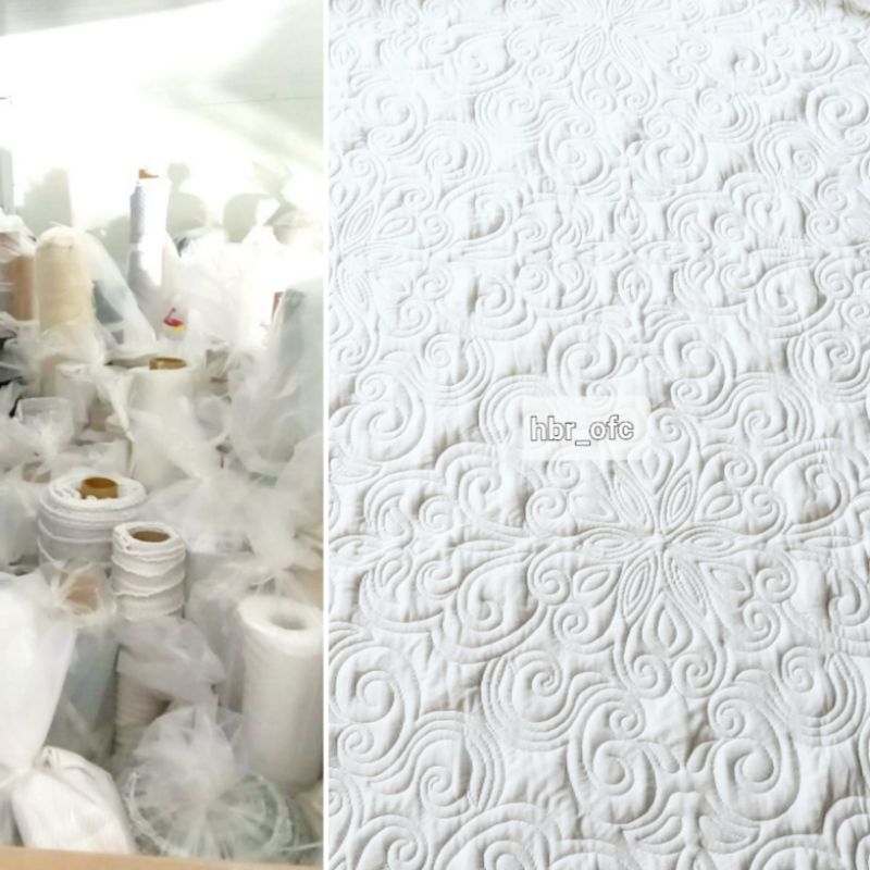 Bahan Kain Knitting Springbed White Series Khusus Putih (Eksport Quality)