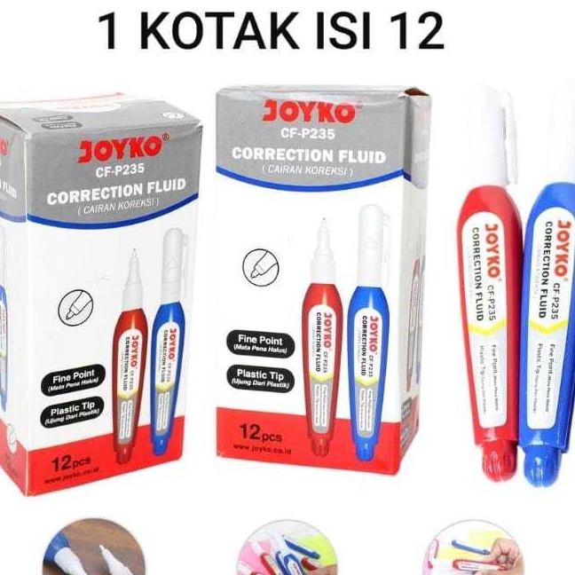

Unggul Correction Fluid Pen Joyko isi 12pcs Tipex Cair CFP235 CFP236