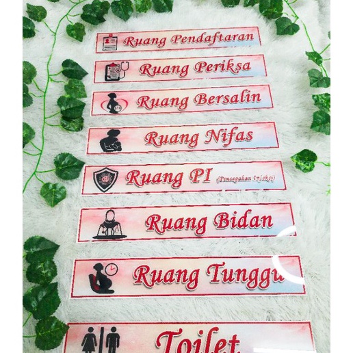 

Terlaris Sign akrilik papan ruangan papan ruang praktek bidan 5x3cm